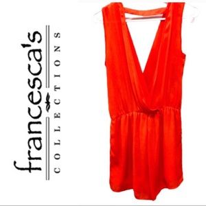 Francesca’s Orange Sleeveless Romper